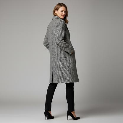 Eleganter Wollmantel für Damen | Langer Wintermantel