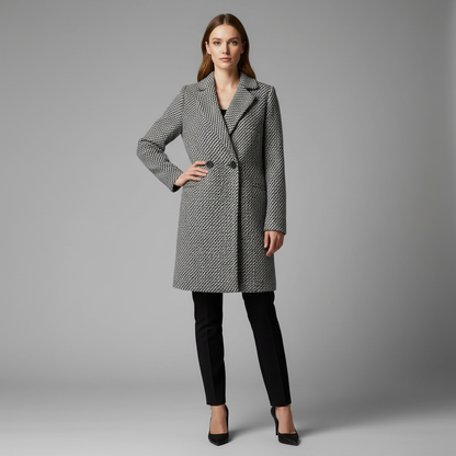 Eleganter Wollmantel für Damen | Langer Wintermantel