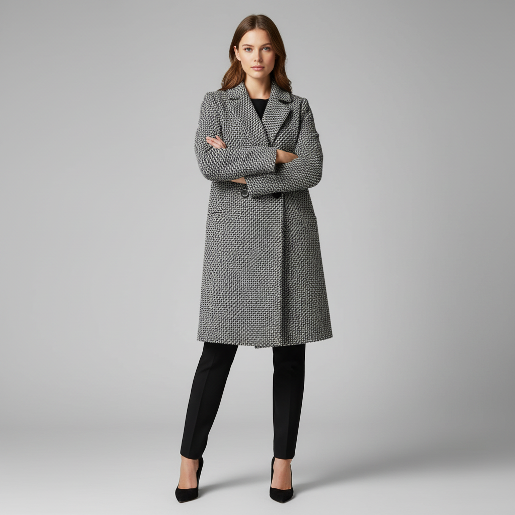 Eleganter Wollmantel für Damen | Langer Wintermantel