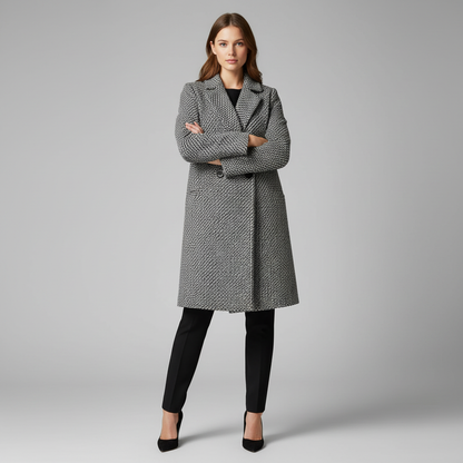 Eleganter Wollmantel für Damen | Langer Wintermantel