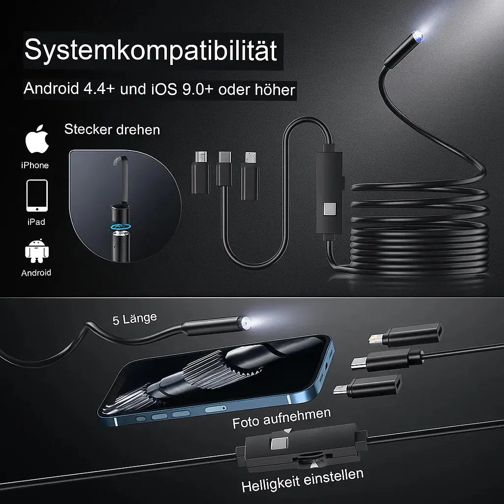 HD Endoskop-Kamera – Inspektionskamera Plug & Play