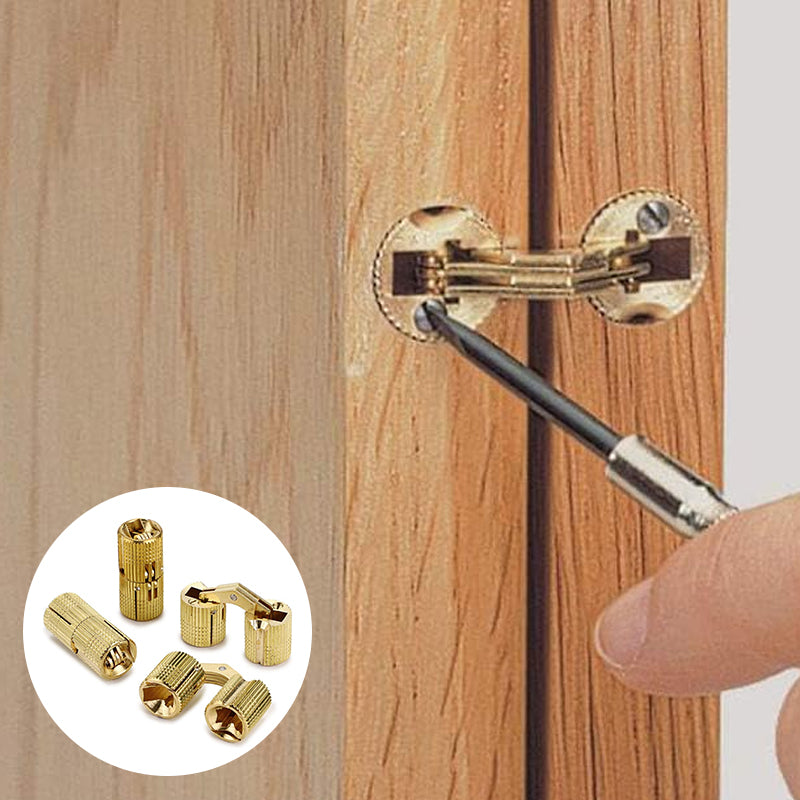 Verdeckte Scharniere Messing 4er-Set – Unsichtbare Zylinderscharniere