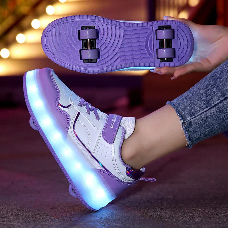 Orthopädische LED-Rollschuhe Zoe – Leuchtende Räder & Größenverstellbar
