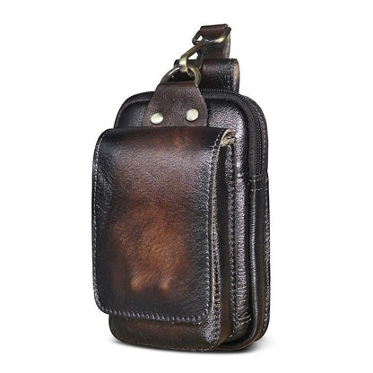 Herren Leder Bauchtasche – RFID-Schutz Multifach & Wasserdicht