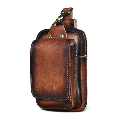 Herren Leder Bauchtasche – RFID-Schutz Multifach & Wasserdicht
