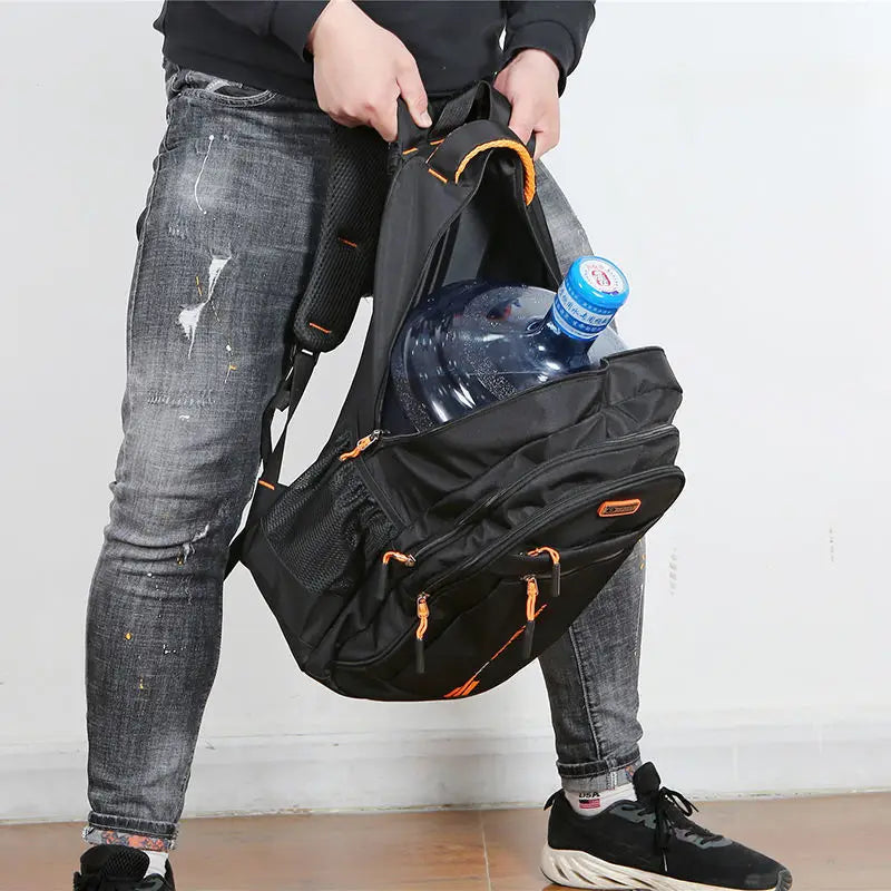 Herren Oxford Rucksack Wasserdicht – USB-Ladeanschluss & Multifach