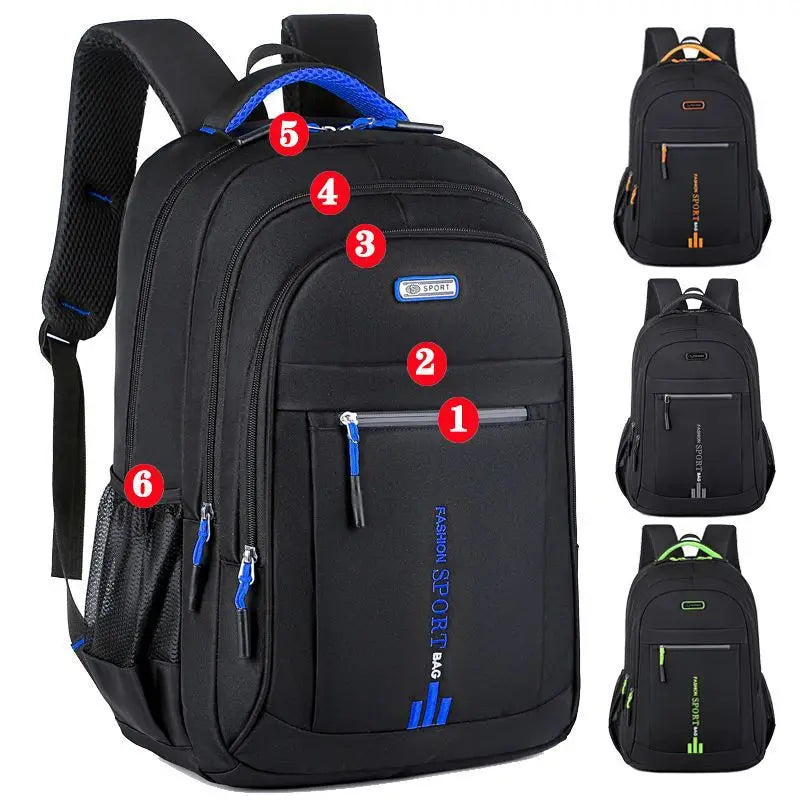 Herren Oxford Rucksack Wasserdicht – USB-Ladeanschluss & Multifach