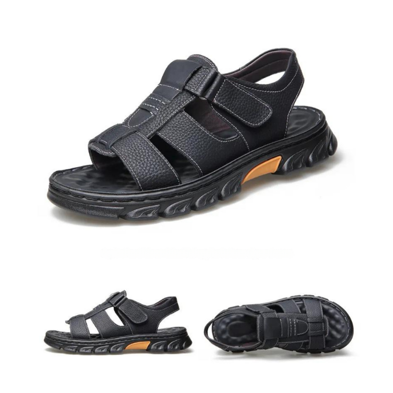 Orthopädische Leder-Herrensandalen Thijs – Fußbett & Atmungsaktiv