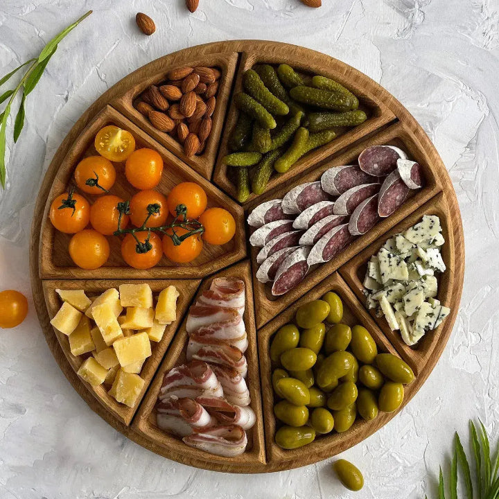 Holz Snack-Serviertablett – Dekorativ & Praktisch für Zuhause