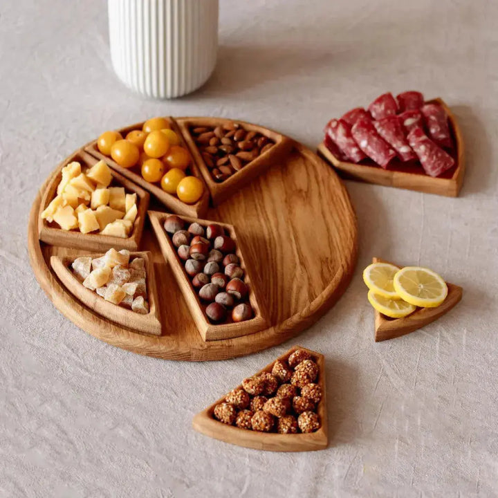 Holz Snack-Serviertablett – Dekorativ & Praktisch für Zuhause