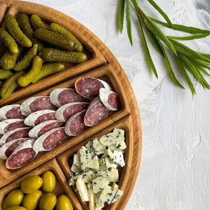 Holz Snack-Serviertablett – Dekorativ & Praktisch für Zuhause