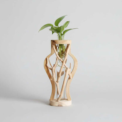 Holzvase Natur | Einzigartige Pflanzen-Dekoration aus Holz