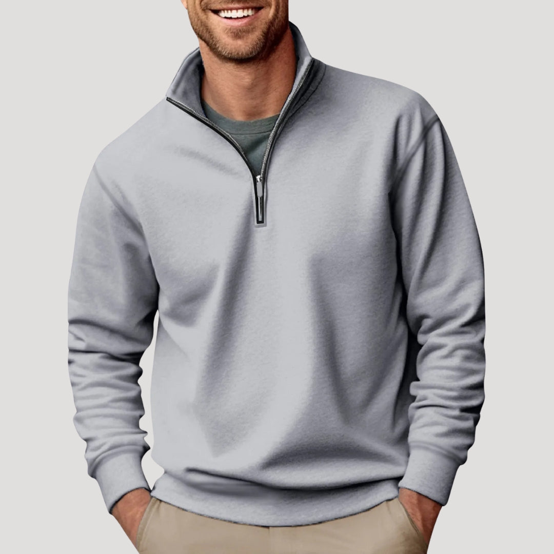 Troyer Pullover Herren – Viertelreißverschluss & Stehkragen