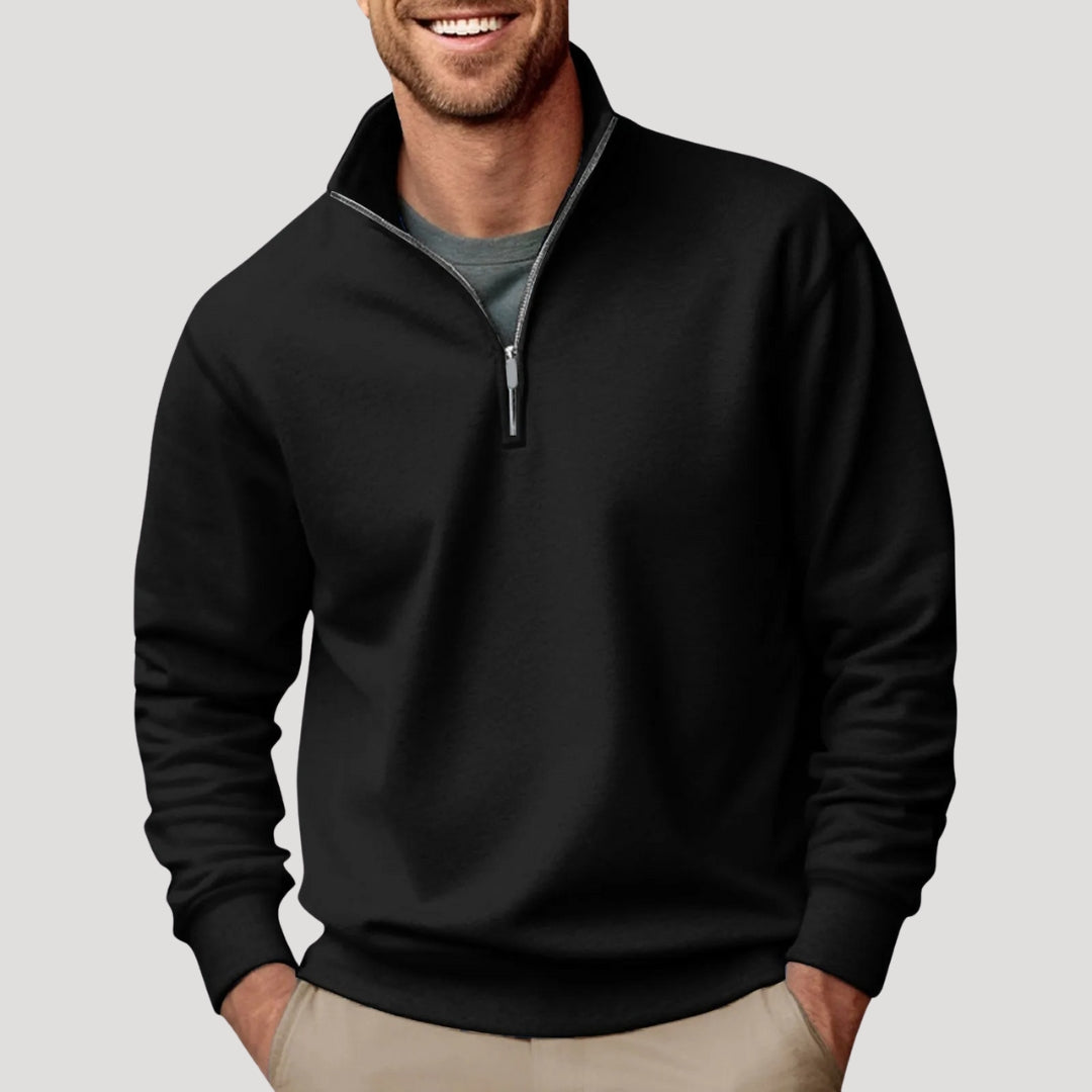 Troyer Pullover Herren – Viertelreißverschluss & Stehkragen
