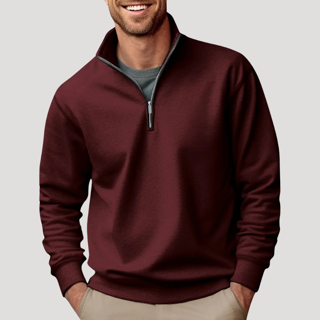 Troyer Pullover Herren – Viertelreißverschluss & Stehkragen