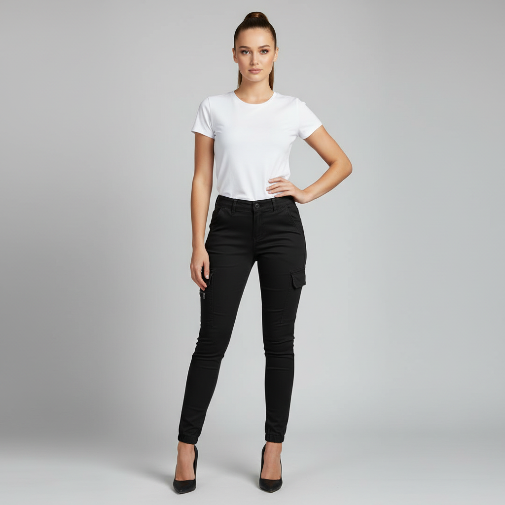 Moderne Cargo-Hose Damen | Trendige Stoffhose für Alltag