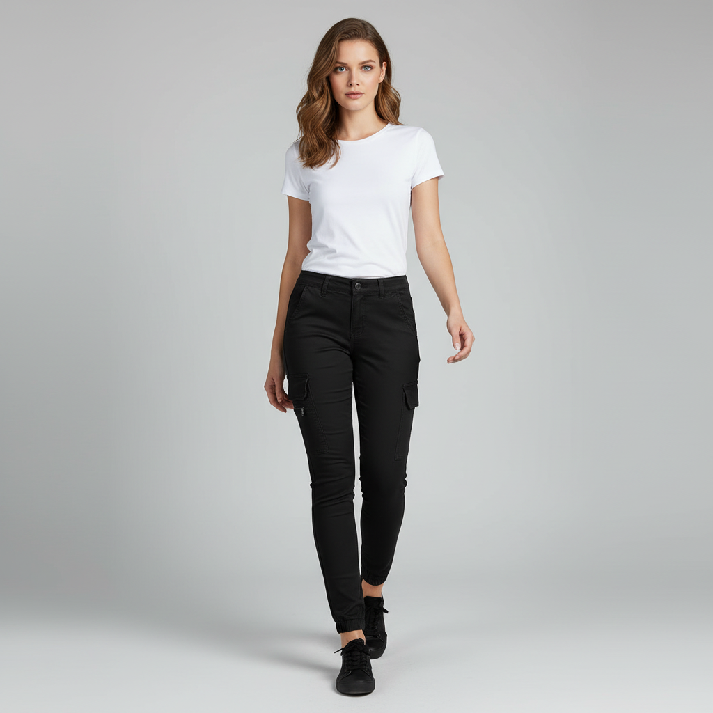 Moderne Cargo-Hose Damen | Trendige Stoffhose für Alltag