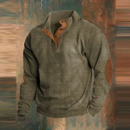 Thomas | Herren Pullover – Gerippt, Knopfleiste & Lässig