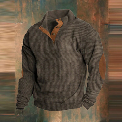 Thomas | Herren Pullover – Gerippt, Knopfleiste & Lässig