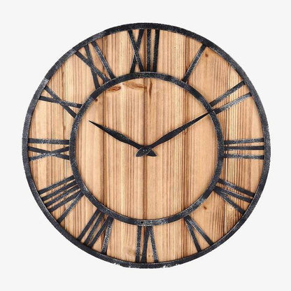 Runde Wanduhr Holz & Metall | Moderne Wanduhr 40 cm 0