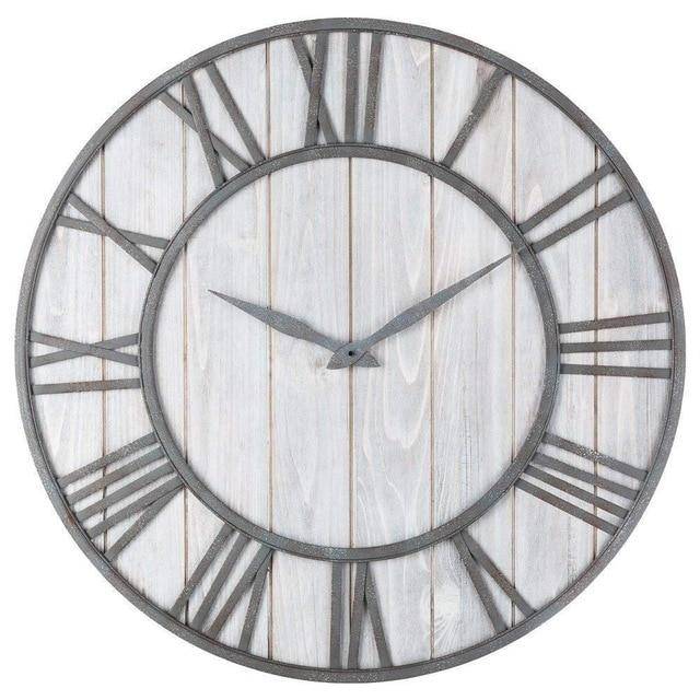 Runde Wanduhr Holz & Metall | Moderne Wanduhr 40 cm 3