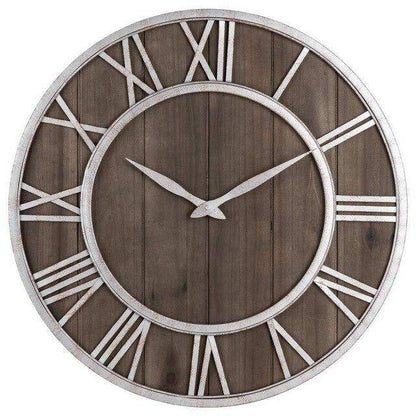 Runde Wanduhr Holz & Metall | Moderne Wanduhr 40 cm 4