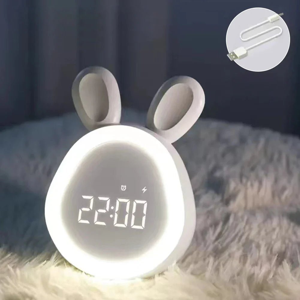 Kinderwecker Kaninchenform – LED Nachtlicht & Sanfter Weckton