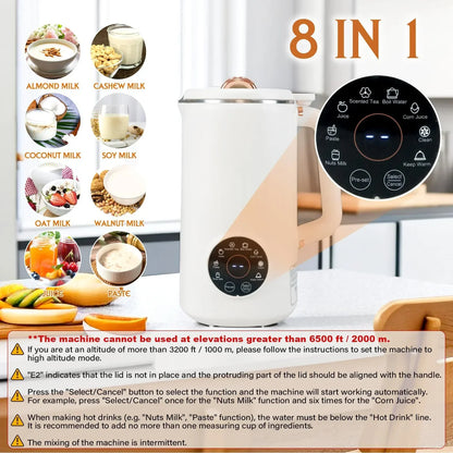 Nussmilchmaker 8-in-1 1000 ml – Elektrisch Heiß-Kalt & Selbstreinigend