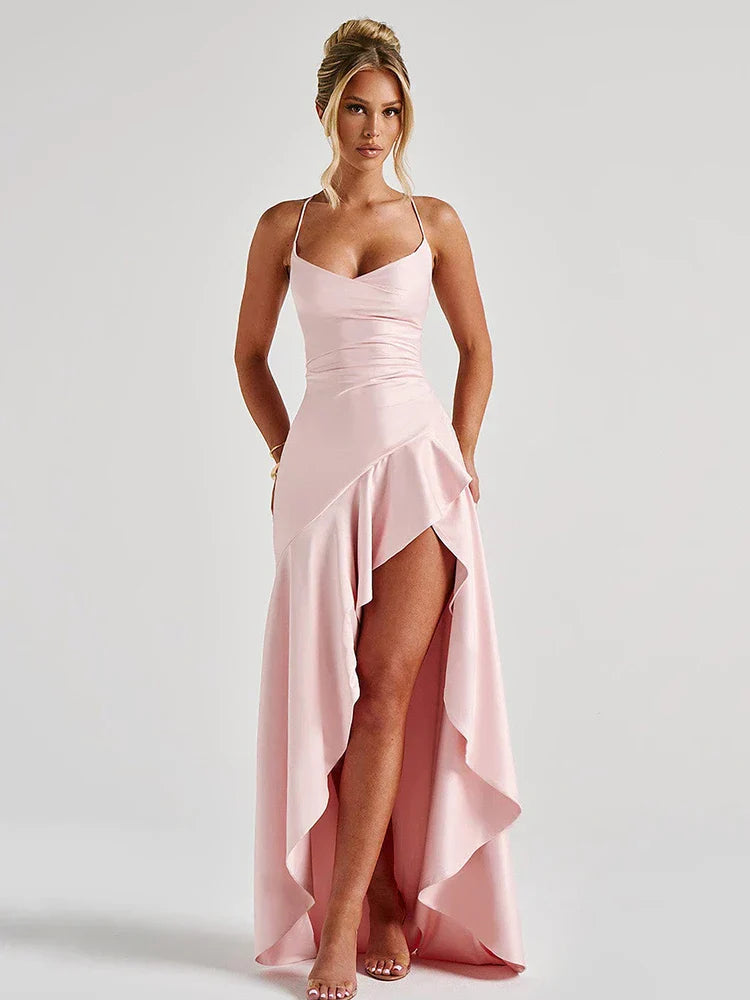 Spaghettiträger Kleid Damen Hochzeitsgast – Rückenfrei & Elegant