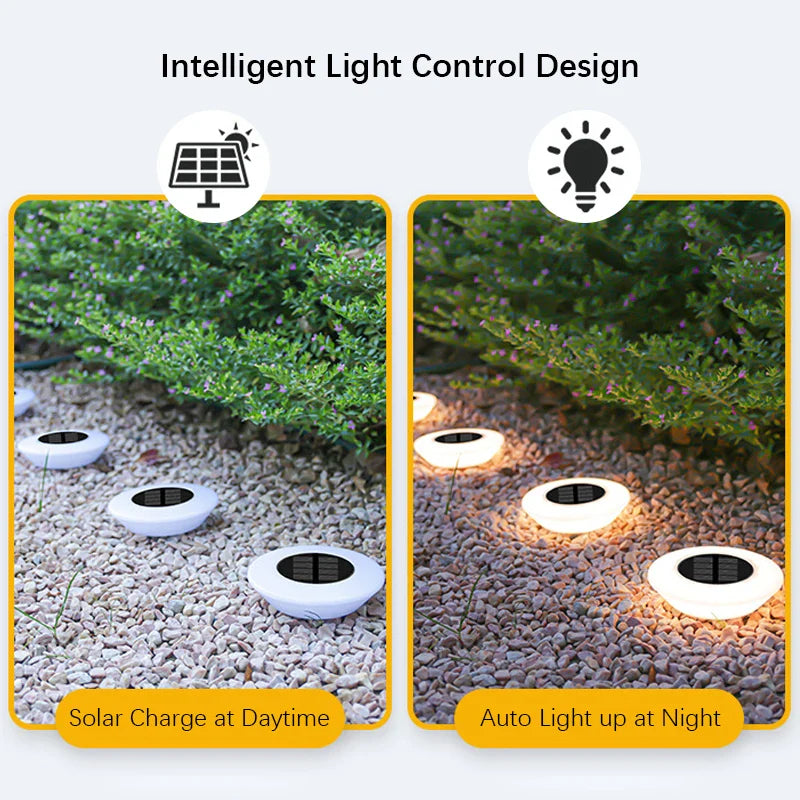 Solar-Bodenleuchte 4er-Set – 14 LED & 360° Bodenstrahler