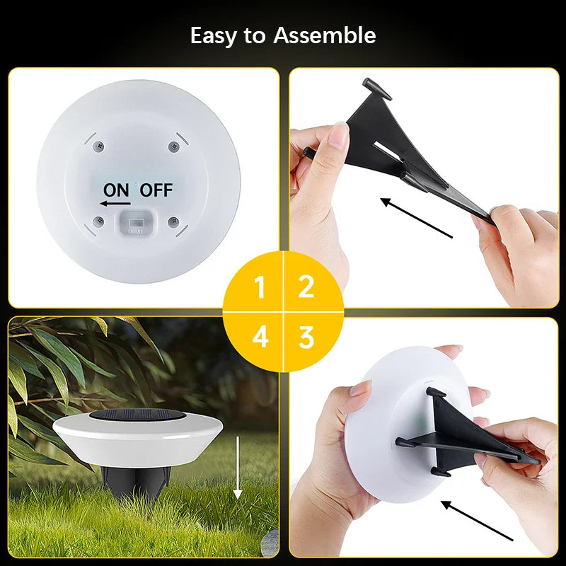Solar-Bodenleuchte 4er-Set – 14 LED & 360° Bodenstrahler