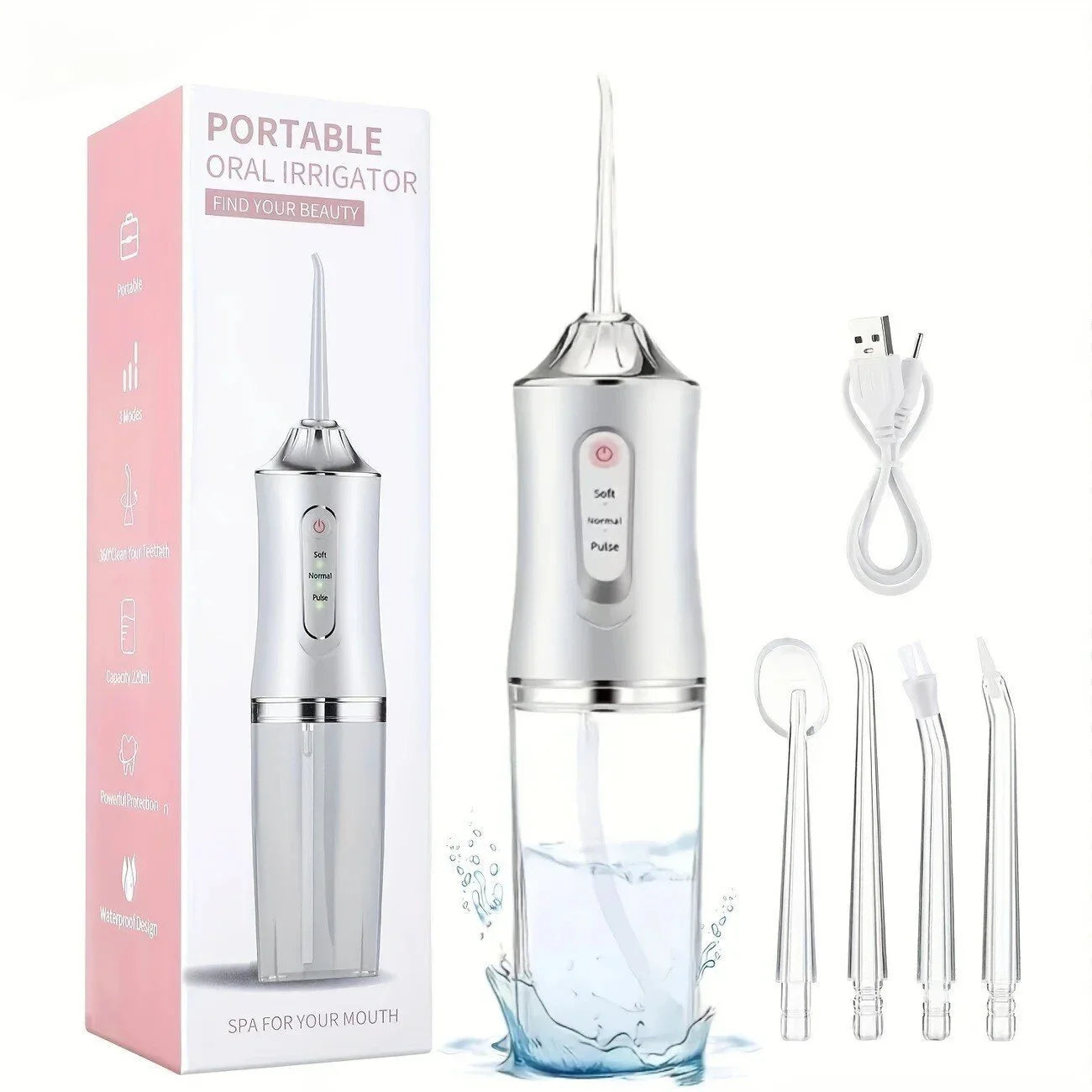 Tragbarer Wasserflossen – 3 Modi, 220 ml & IPX7 Wasserdicht