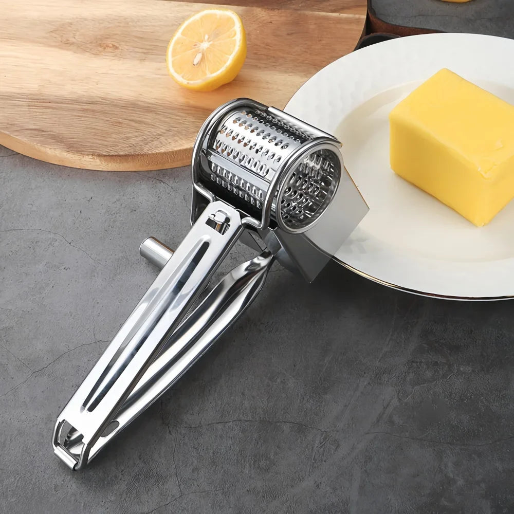 Edelstahl-Rotationsreibe – Handkurbel 20 cm für Käse & Gemüse