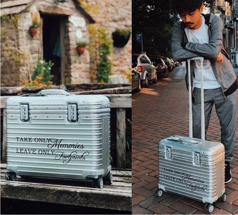 Hartschalenkoffer Aluminium-Magnesium – Leicht TSA-Schloss & 4 Rollen