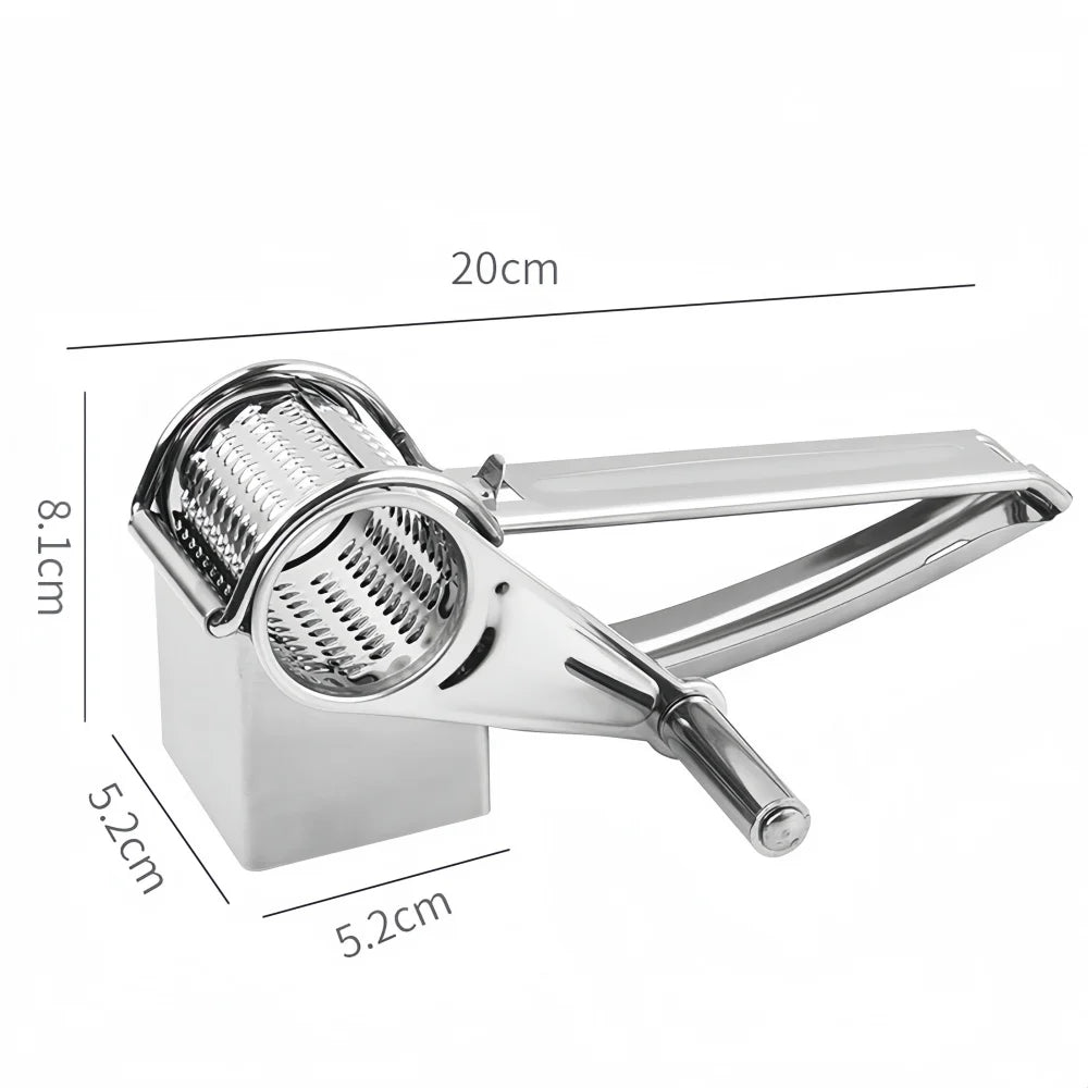 Edelstahl-Rotationsreibe – Handkurbel 20 cm für Käse & Gemüse