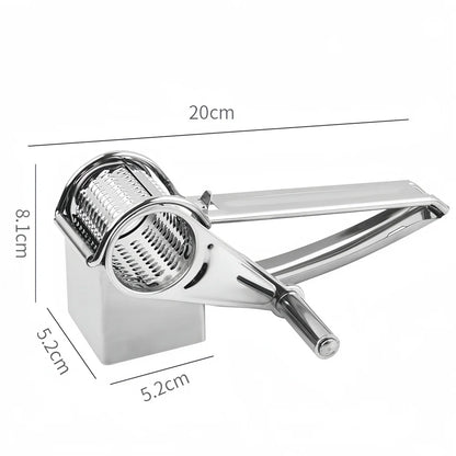 Edelstahl-Rotationsreibe – Handkurbel 20 cm für Käse & Gemüse