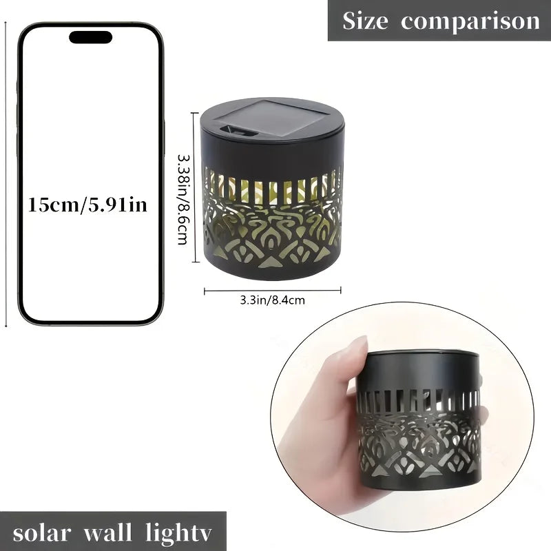 Solar-Laterne mit Schattenmuster – IP65 & Dekorativ für Garten