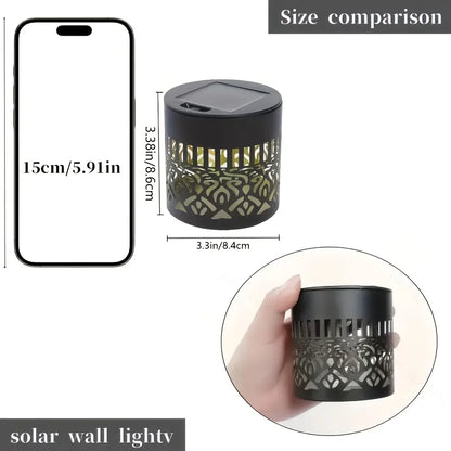 Solar-Laterne mit Schattenmuster – IP65 & Dekorativ für Garten