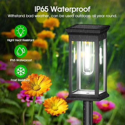 Solar-Wegeleuchte 2er-Set – Laternendesign & Glühfaden-Optik