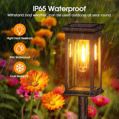 Solar-Wegeleuchte 2er-Set – Laternendesign & Glühfaden-Optik