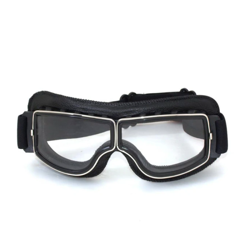 Vintage Motorradbrille RiderEdge – Echtleder & UV-Schutz Retro-Goggle