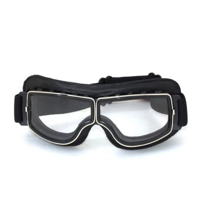 Vintage Motorradbrille RiderEdge – Echtleder & UV-Schutz Retro-Goggle