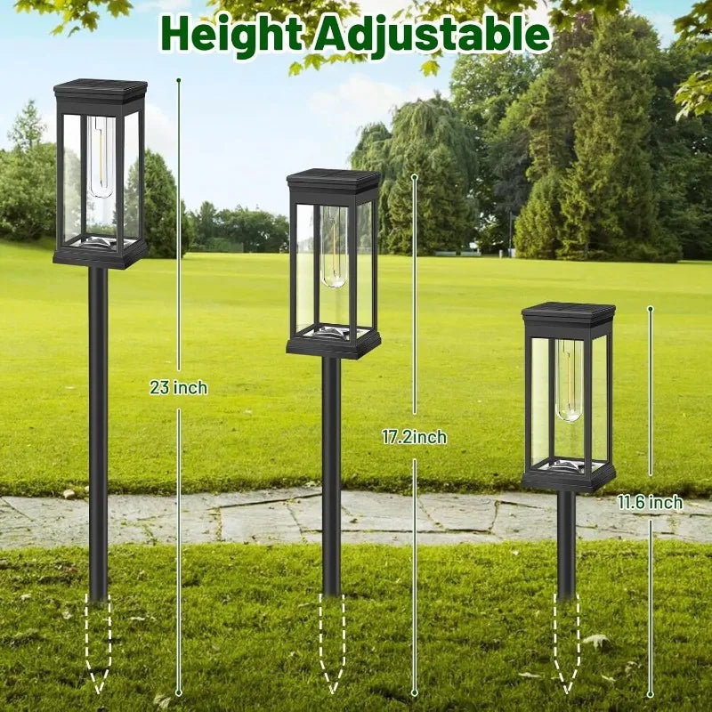 Solar-Wegeleuchte 2er-Set – Laternendesign & Glühfaden-Optik