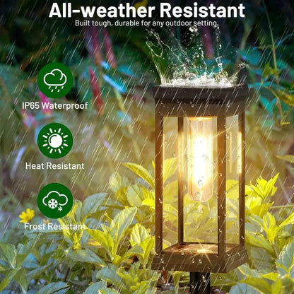 Solar-Wegeleuchte 2er-Set – Laternendesign & Glühfaden-Optik