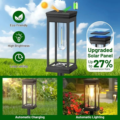Solar-Wegeleuchte 2er-Set – Laternendesign & Glühfaden-Optik