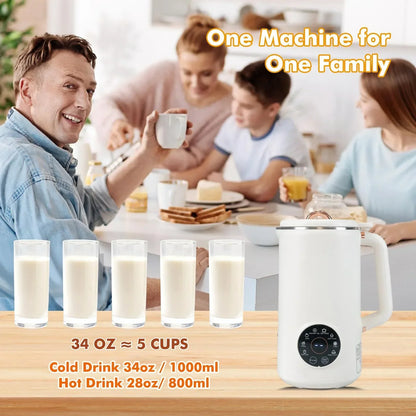 Nussmilchmaker 8-in-1 1000 ml – Elektrisch Heiß-Kalt & Selbstreinigend