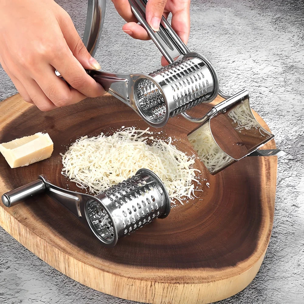 Edelstahl-Rotationsreibe – Handkurbel 20 cm für Käse & Gemüse