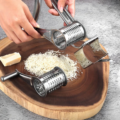 Edelstahl-Rotationsreibe – Handkurbel 20 cm für Käse & Gemüse