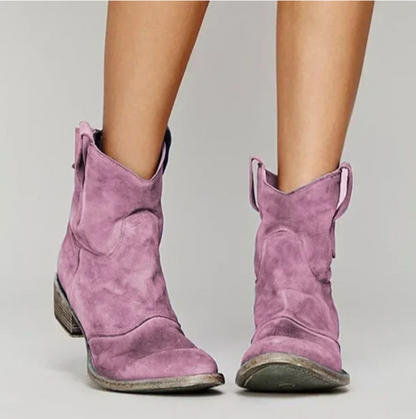 Roselle | Damen Wildleder Westernstiefel – Elegant, Robust & Stilvoll