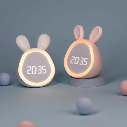 Kinderwecker Kaninchenform – LED Nachtlicht & Sanfter Weckton